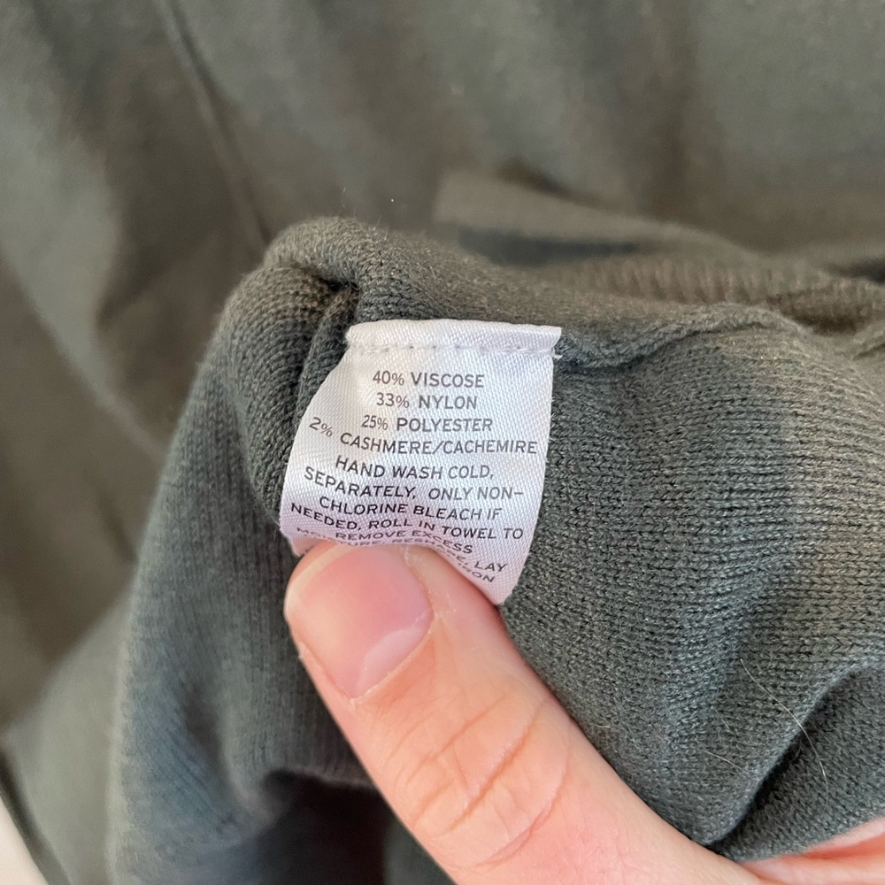 Trouvé Dark Green Crew Neck Sweater XS Lightweight Soft Minimalist Basic Women - Picture 6 of 8